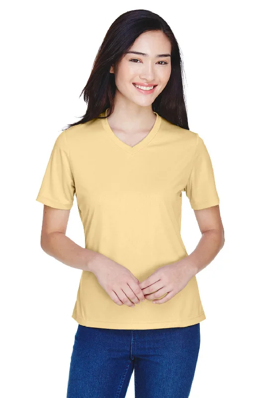 Team 365 Womens Zone Performance Moisture Wicking Short Sleeve V-Neck T-Shirt - Vegas Gold