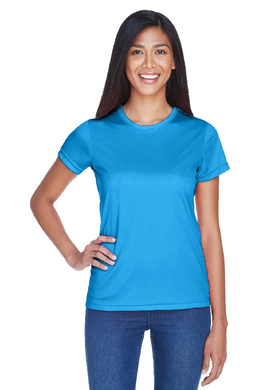 UltraClub Womens Cool & Dry Performance Moisture Wicking Short Sleeve Crewneck T-Shirt - Sapphire Blue