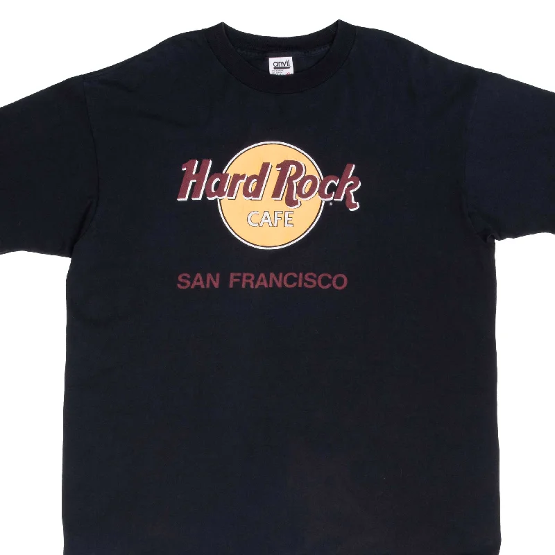 VINTAGE HARD ROCK CAFE SAN FRANCISCO BLACK TEE SHIRT 1990S SIZE XL MADE IN USA