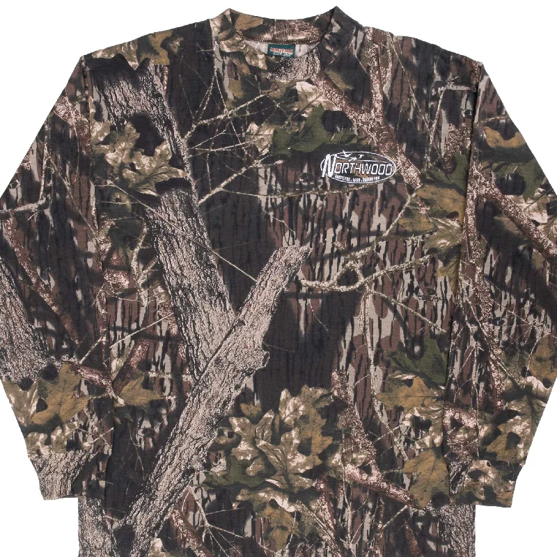 VINTAGE HUNTING MOSSY OAK BREAK UP CAMO LONG SLEEVE TEE SHIRT SIZE XL