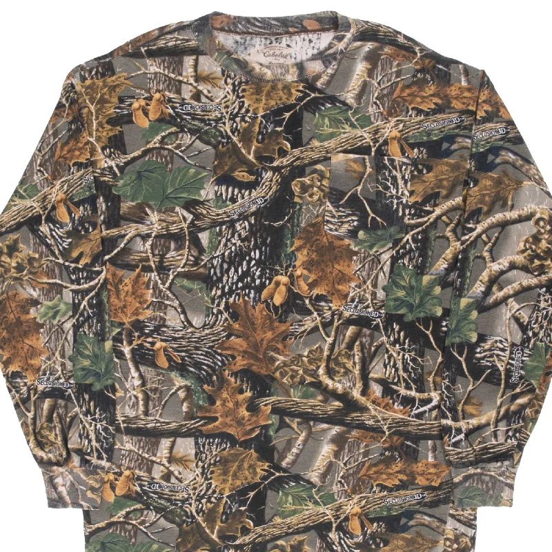 VINTAGE HUNTING SECLUSION 3D CAMO LONG SLEEVE POCKET TEE SHIRT SIZE LARGE