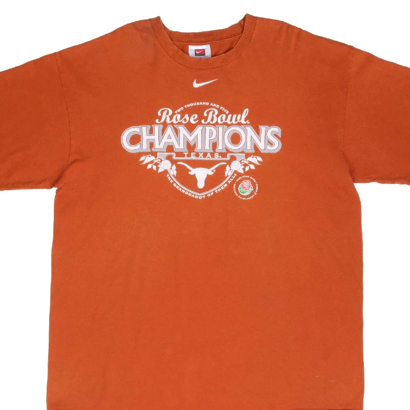 VINTAGE NIKE NCAA TEXAS LONGHORNS ROSE BOWL CHAMPIONS 2005 TEE SHIRT SIZE XL