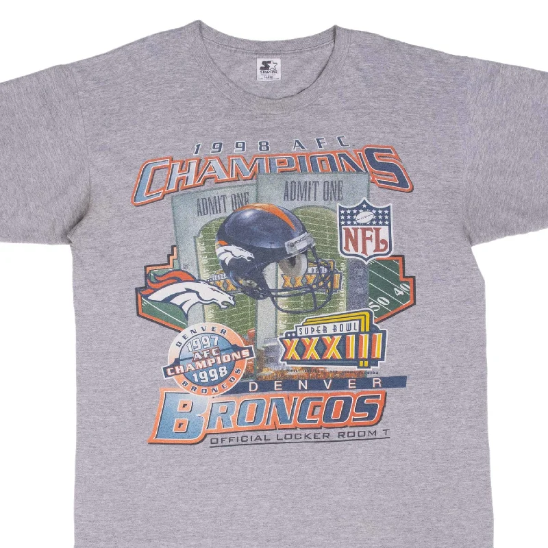 VINTAGE NFL DENVER BRONCOS AFC CHAMPIONS 1998 TEE SHIRT LARGE MADE IN USA