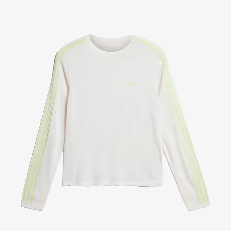 Adidas Originals | WALES BONNER KNIT LONG SLEEVE TEE  { CHALK WHITE/SEMI FROZEN YELLOW