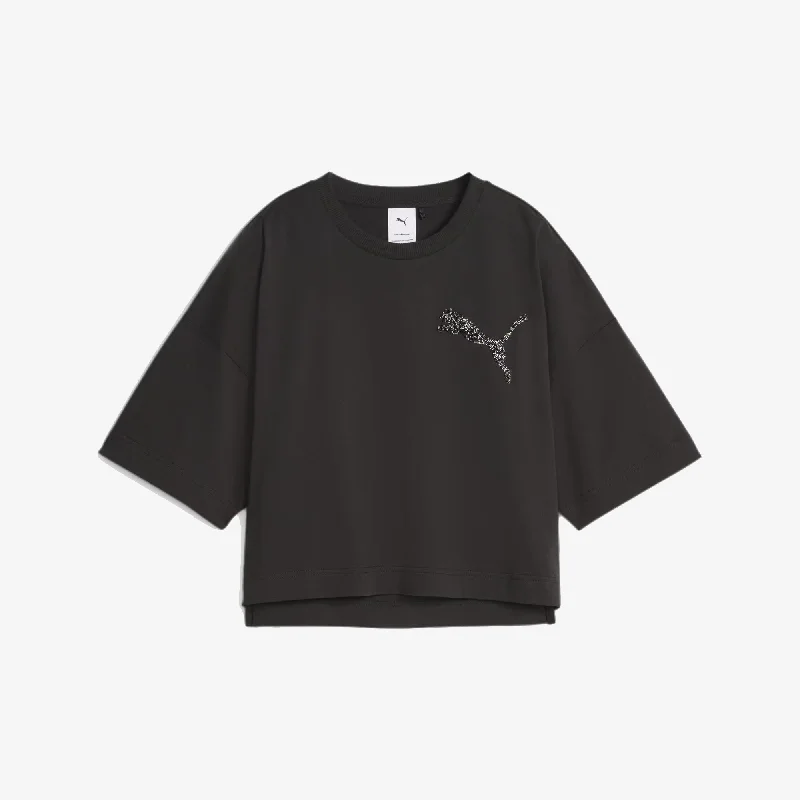 Puma | WMN'S SWAROVSKI CRYSTALS TEE  { BLACK